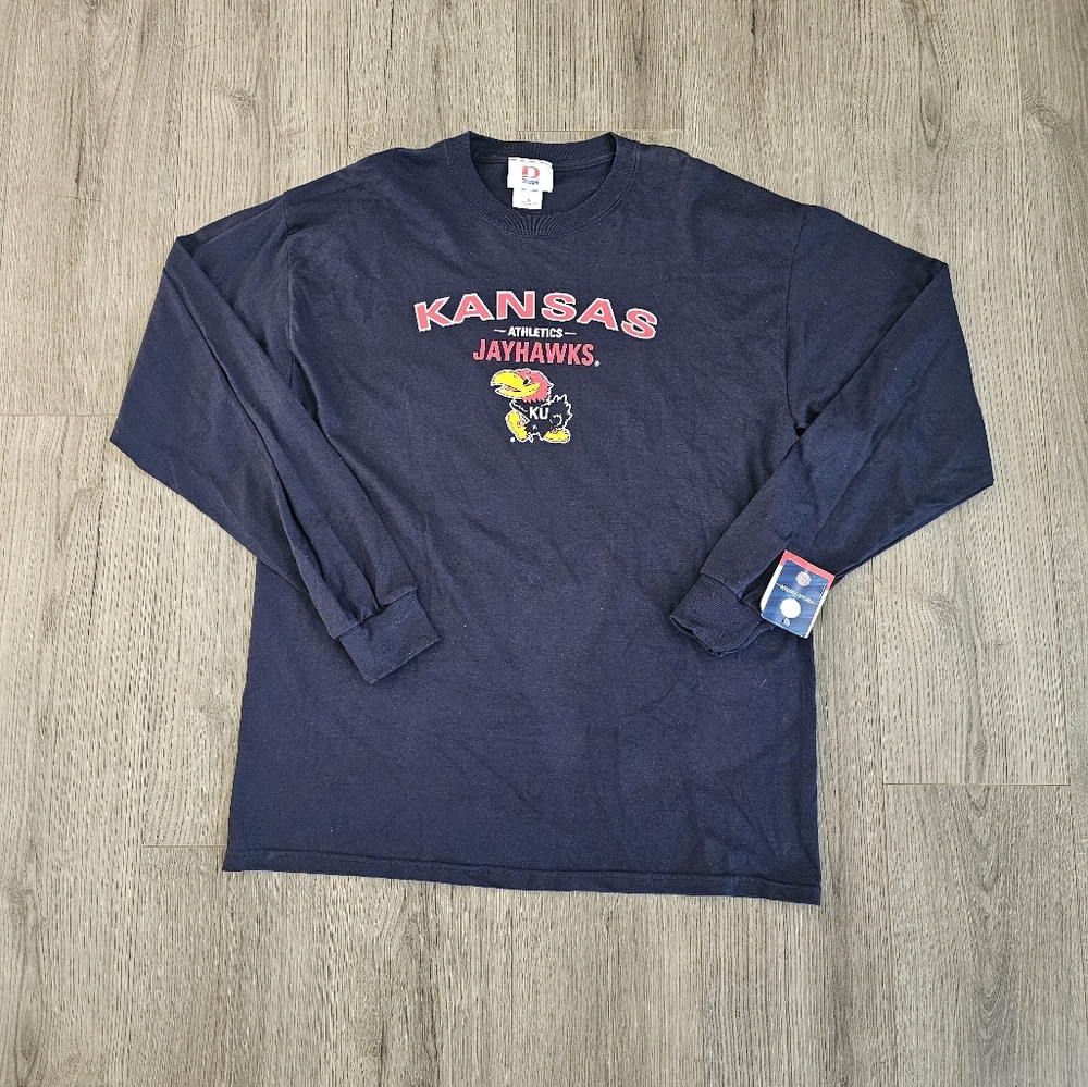 Vintage Kansas Jayhawks Dodger Long Sleece Shirt Mens Size XL